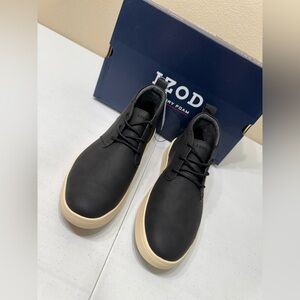 Izod Palmer Men’s Black Memory Foam Lace Comfort Warm Vegan Leather Boots s 9